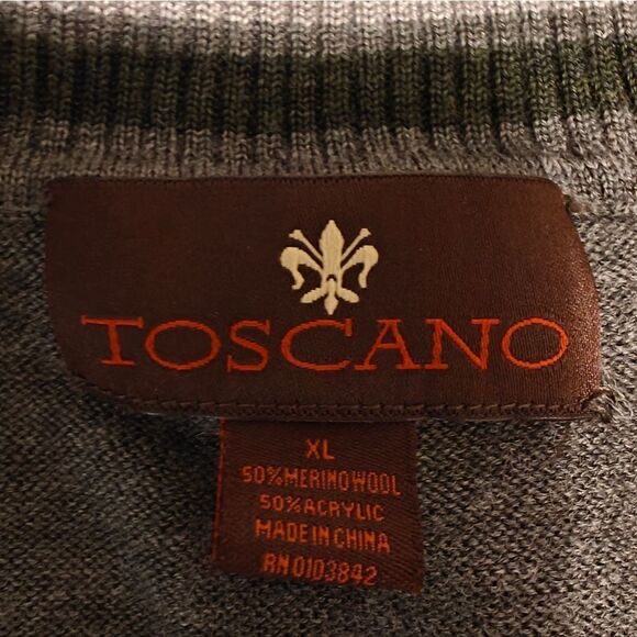 NWOT Toscano Merino Wool blend brown V neck sweater size XL - Picture 5 of 5